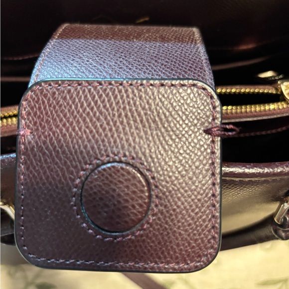 Coach Metallic Oxblood Garnet Margot Leather Satchel - Picture 5 of 16
